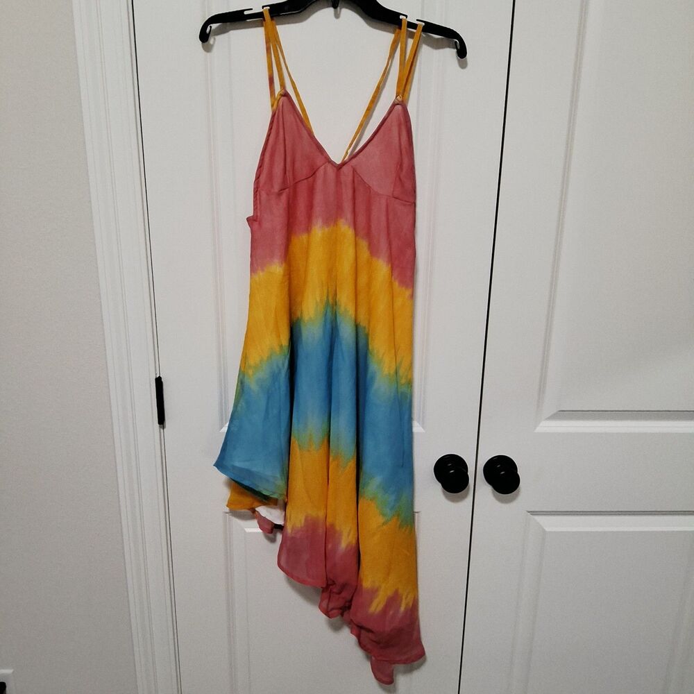 ASOS Design Asymmetric Hem Ombré Open Back Summer Dress Sundress Size 6 NWT